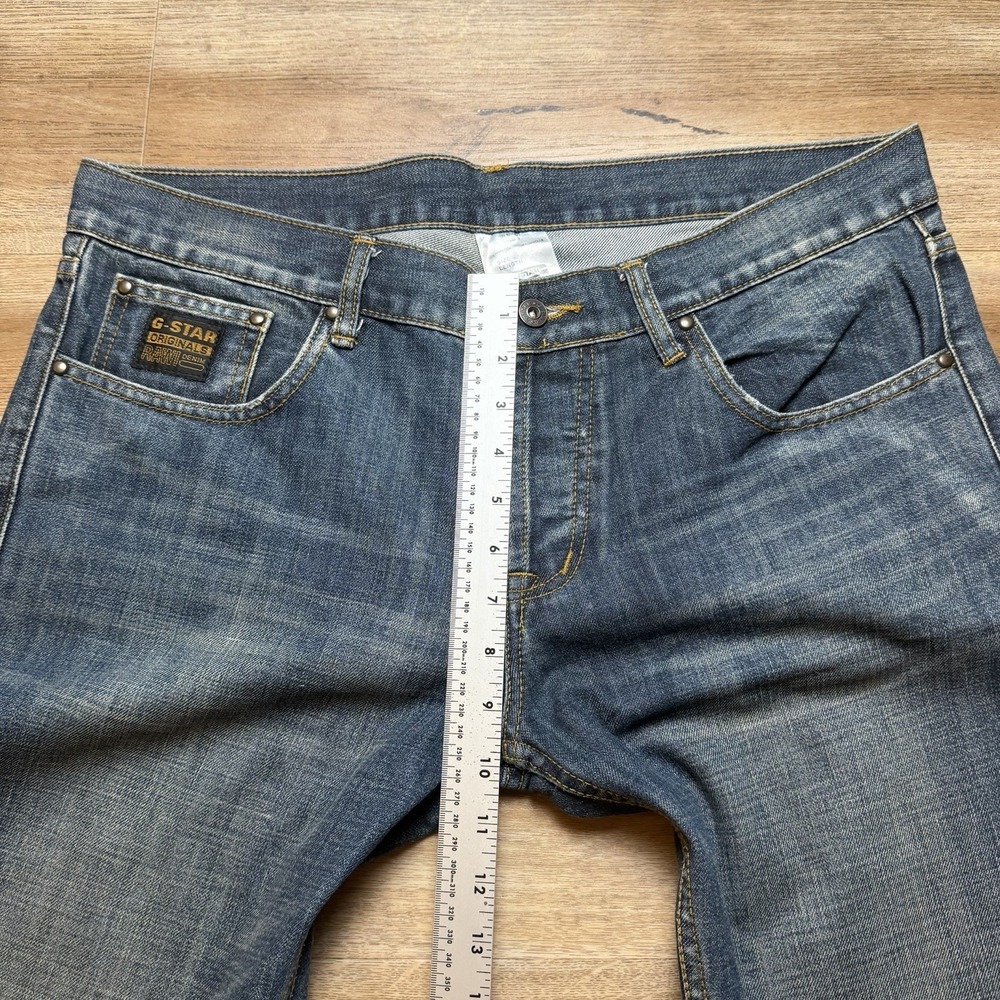 G-Star RAW Jeans Men 38x34 Blue Army Elwood Embroidered Medium Wash Denim Y2K - Picture 10 of 13